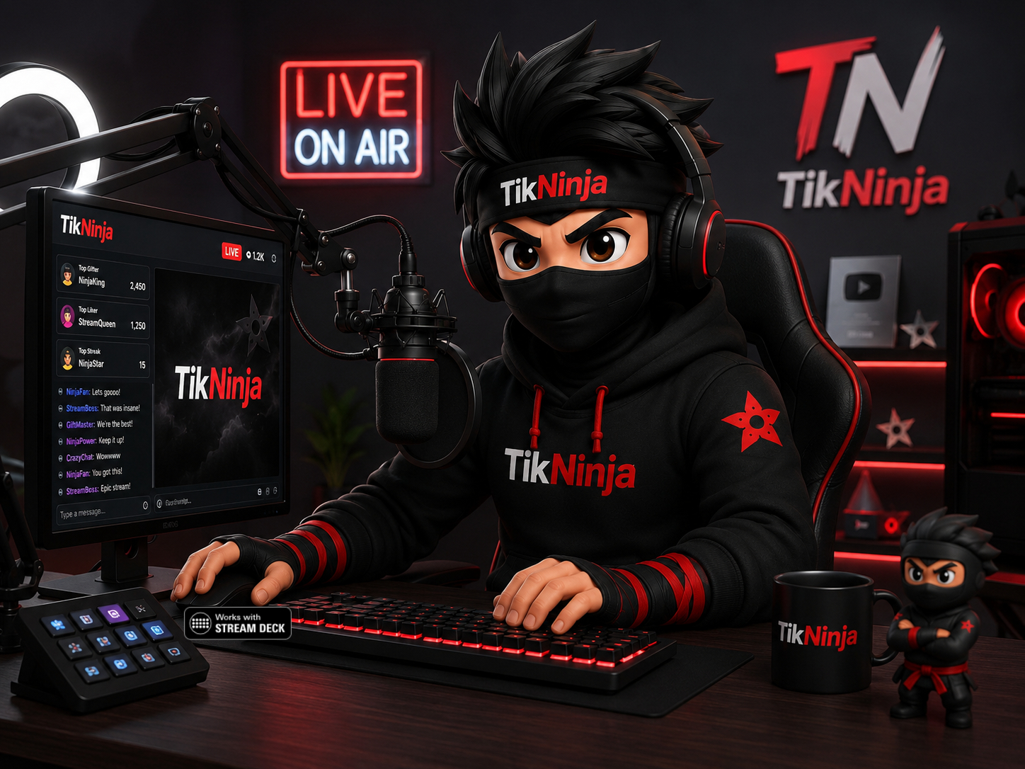 TikNinja gaming live streaming studio